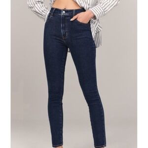 Abercrombie & Fitch Womens Dark Wash Denim Skinny Jeans‎ Size 4S W27 L27 Ankle
